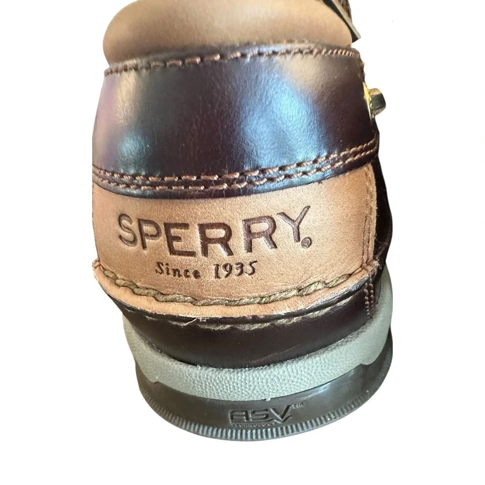 Sperry Mens Gold Cup Amaretto Leather Boat Shoes 0579052‎ Sz 11.5 Wide